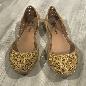 Mel - Melissa + Campana Gold Big Girl Shoes